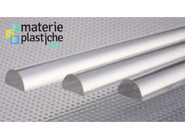 Barre Semitonde in Plexiglass Trasparente Colato diametro 30mm